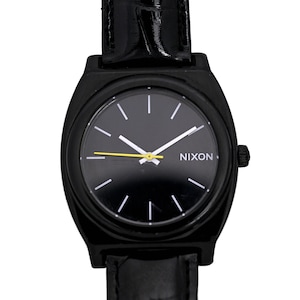 Reloj Nixon The Time Teller P para hombre, de 40 mm, estilo minimalista, color negro, con correa de piel auténtica