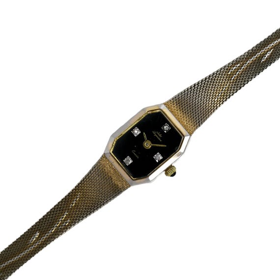 Jules Jurgensen Two-tone Black Diamond Dial Gold Mesh  display picture 3