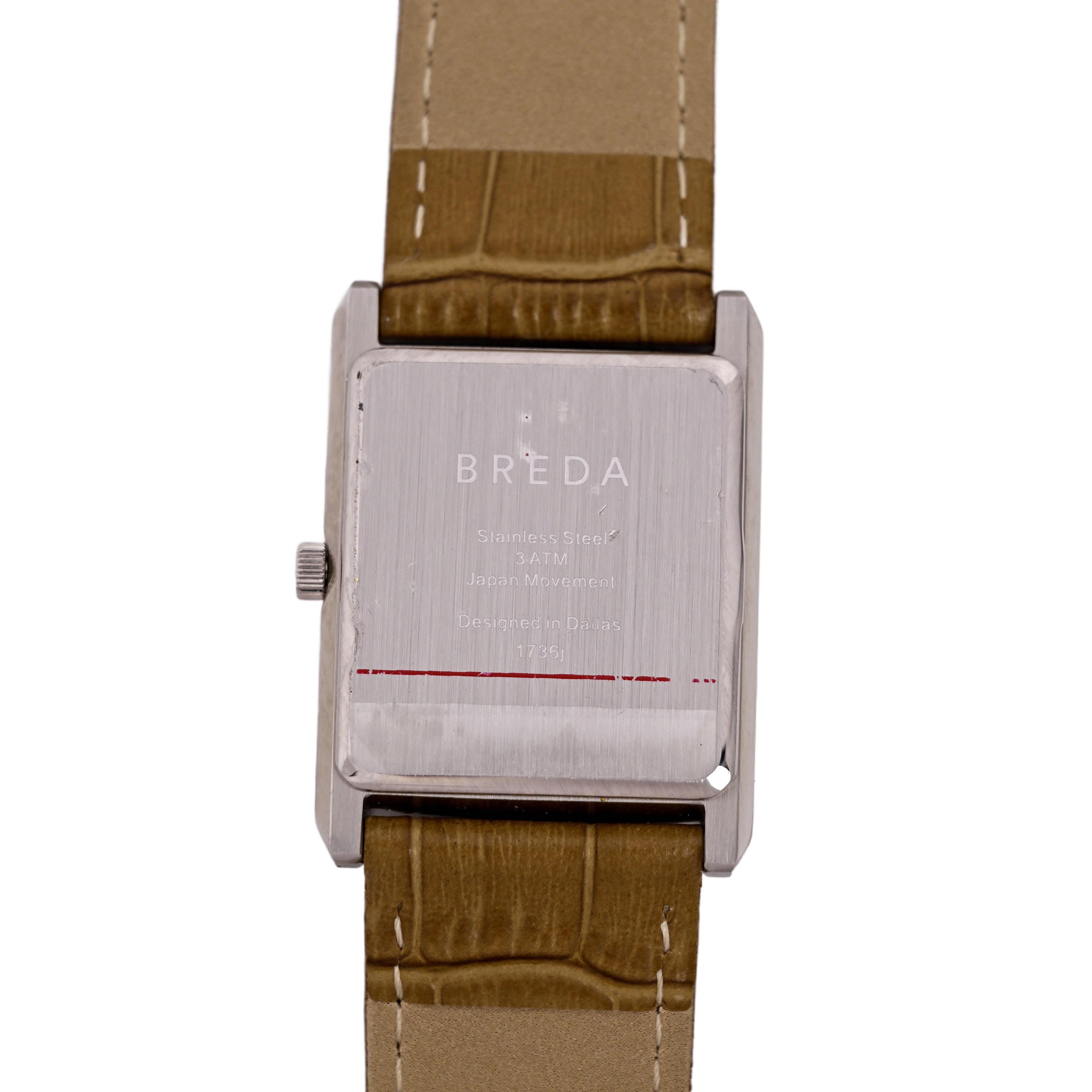 Breda Tank Brown Genuine Leather Green Dial Unisex 27x35mm  display picture 1