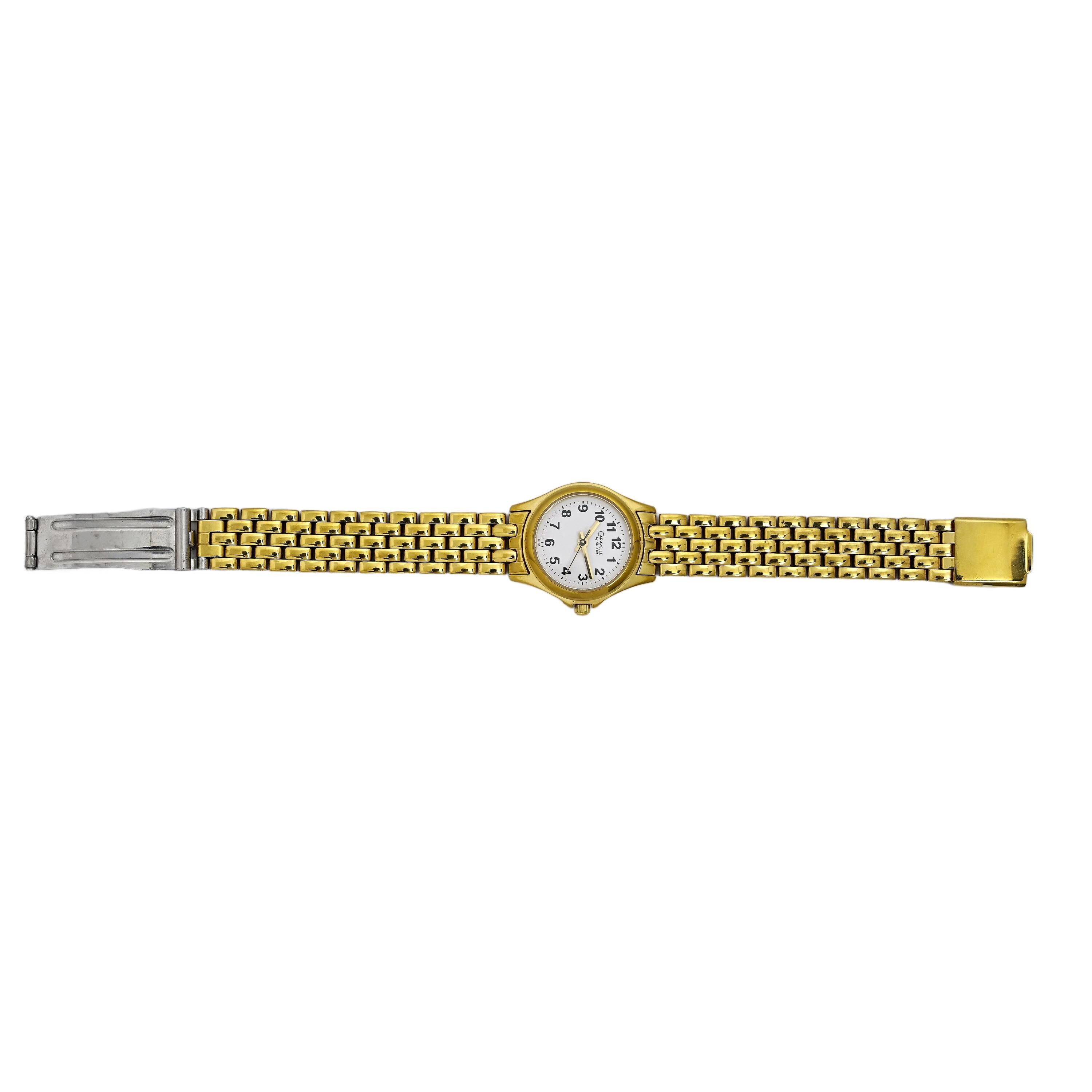 【SALE/37%OFF】 Plated Gold Vintage Ladies Bulova Caravelle White Watch Dial 3針+カレンダー