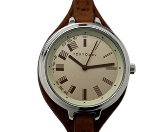 Correa marrón Tokyo Bay para mujer de piel auténtica de 37 mm