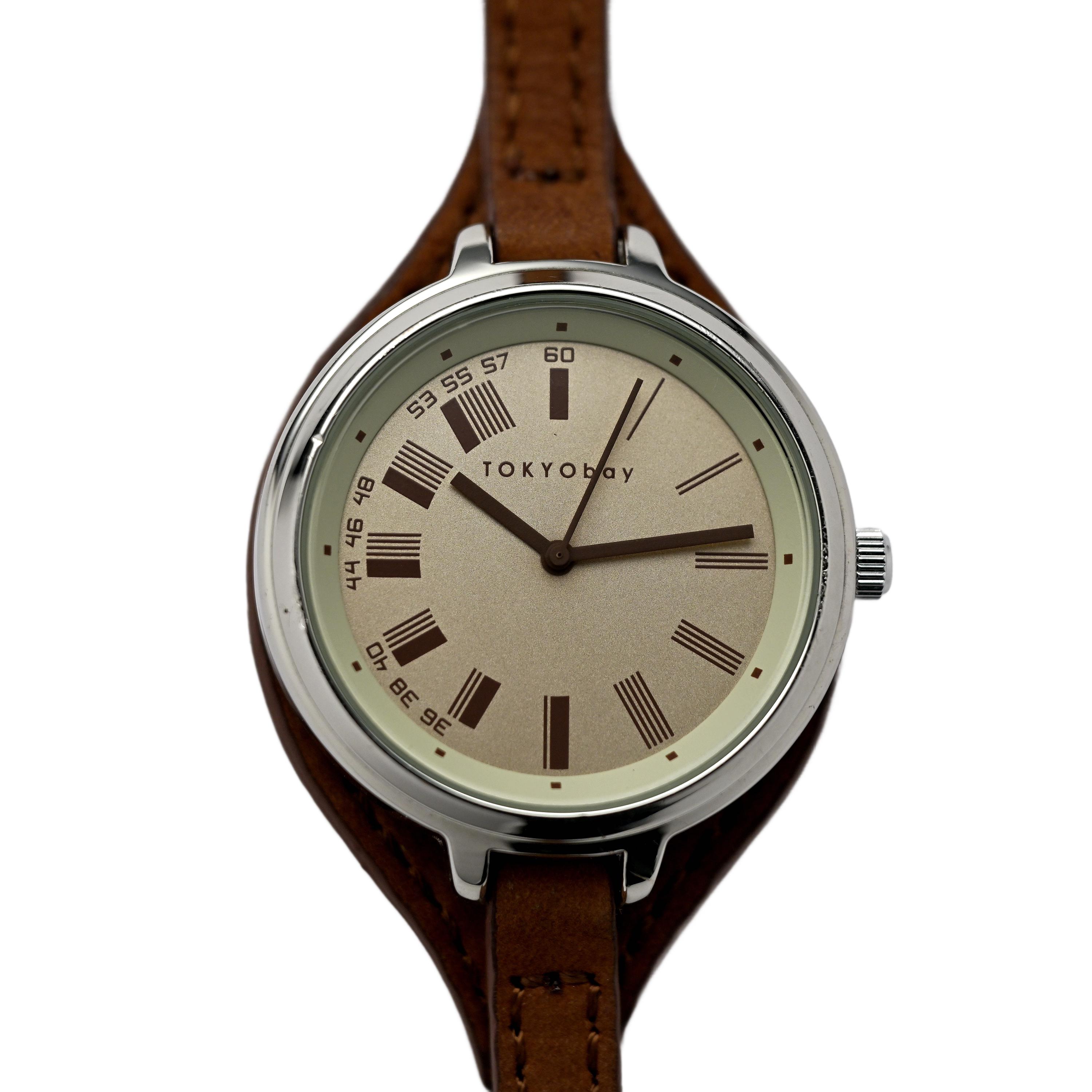 Tokyo Bay Brown Strap Ladies Genuine Leather 37mm - Etsy display picture 1