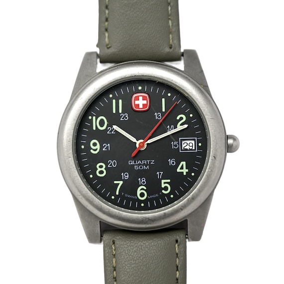Buy Wenger Design Swiss Army Watch Malboro Vintage 1990s Black Dial Sandblasted Case 37mm Online in India Etsy