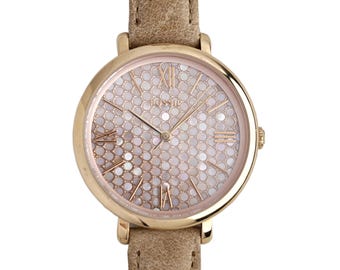 Fossil Women JR-8348 Flower Dial Leather Bund Strap Quartz  display picture 1