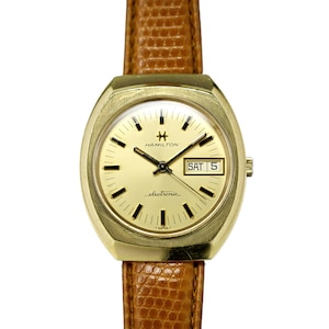 Hamilton Electronic 14k Gold Electroplated 38mm Watch Vintage 1970's 702007-4