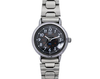 Montre-bracelet Femme Vintage Timex - Années 90, Excellent état, Quartz, Cuir Véritable
