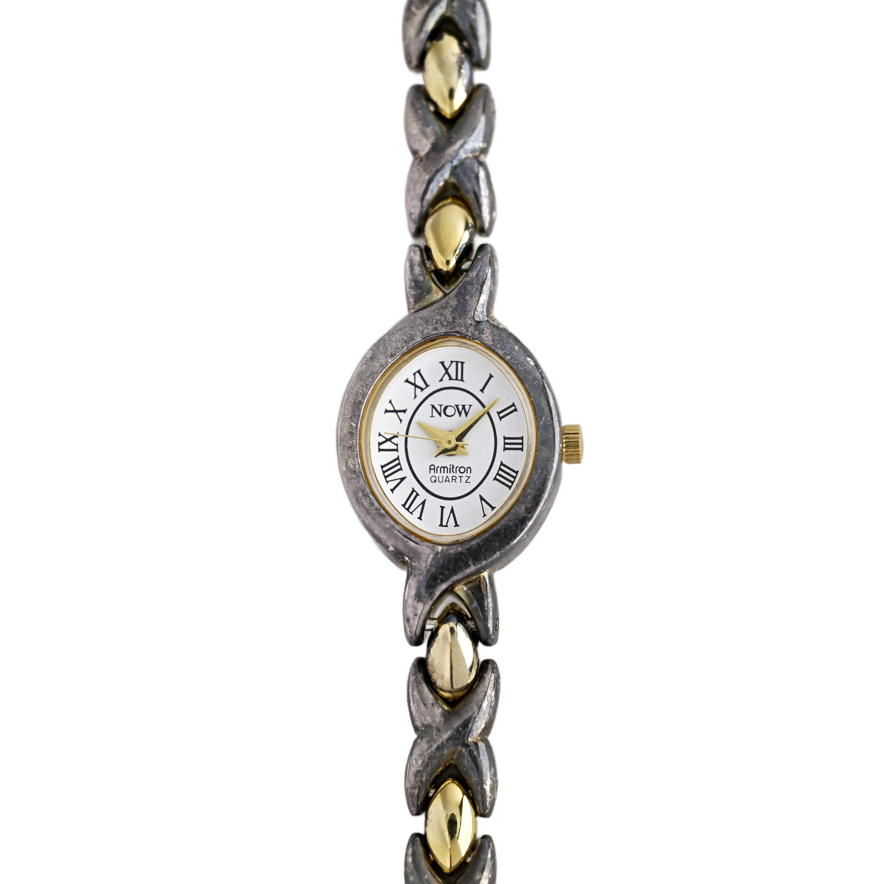 Armitron NOW Vintage Ladies Two Tone XO Bracelet Watch Roman  display picture 1