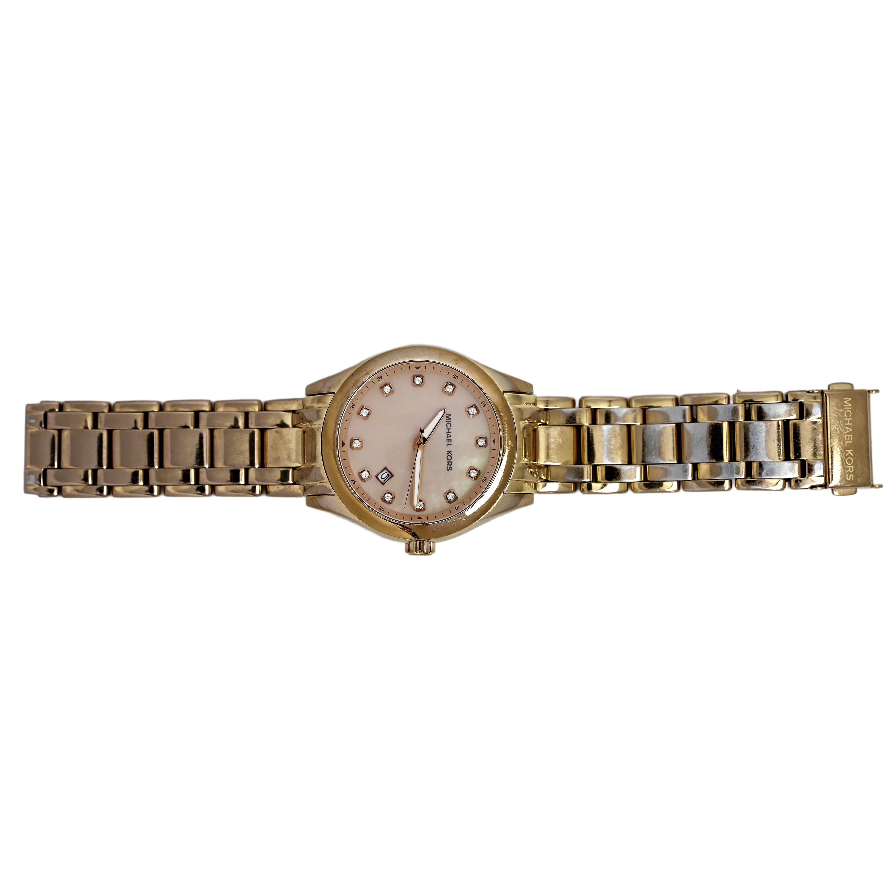Michael Kors Ladies MK5311 Rose Gold MOP Dial Diamond 