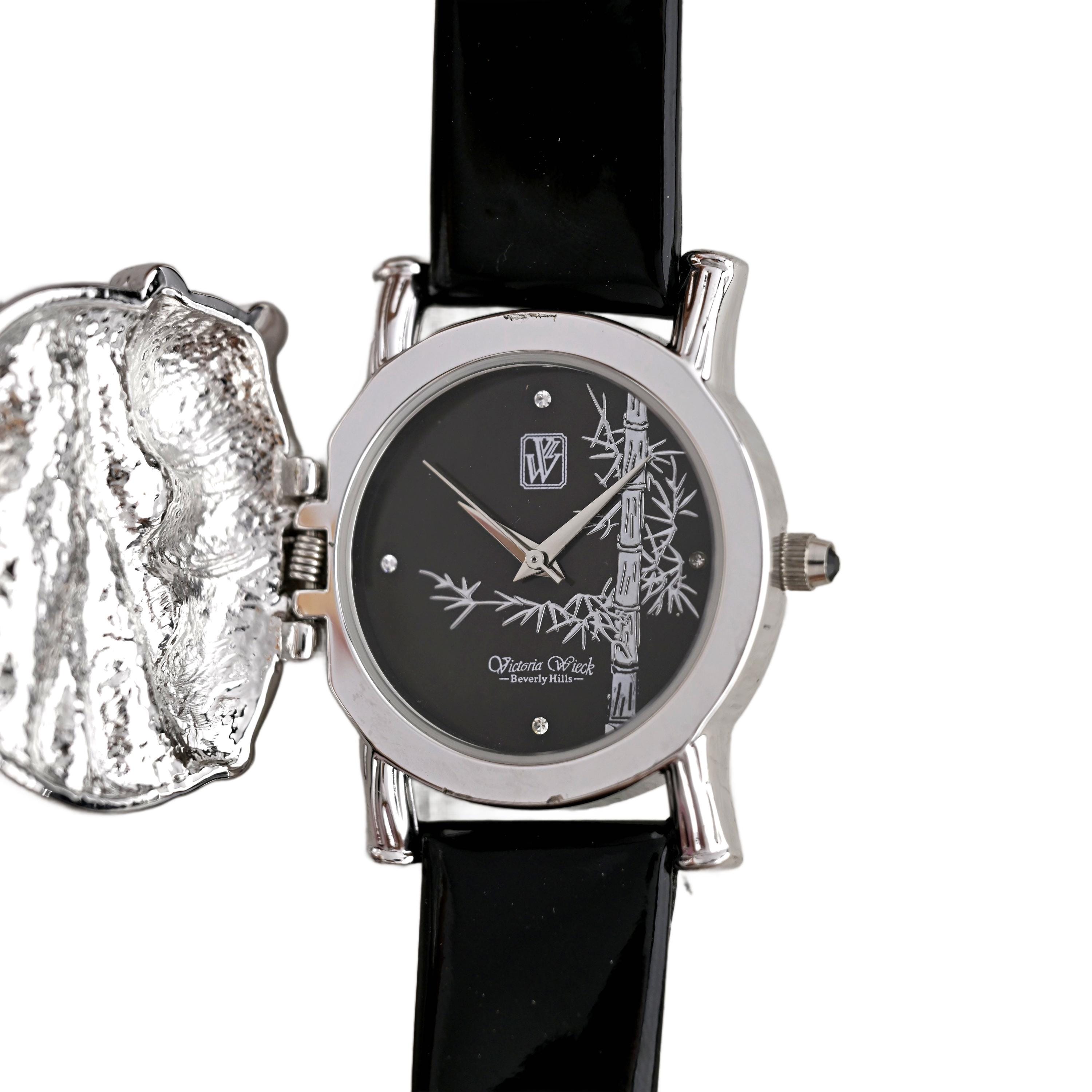 Victoria Wieck Crystal Panda Design Black Dial Bamboo  display picture 3