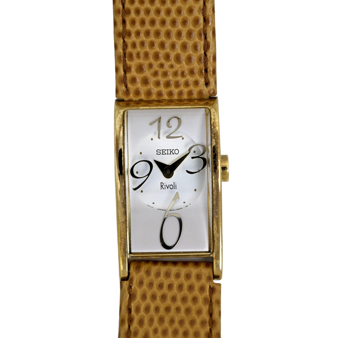 Seiko Ladies Extremely Rare Rivoli Gold Plated Tank Watch Curved Case ...