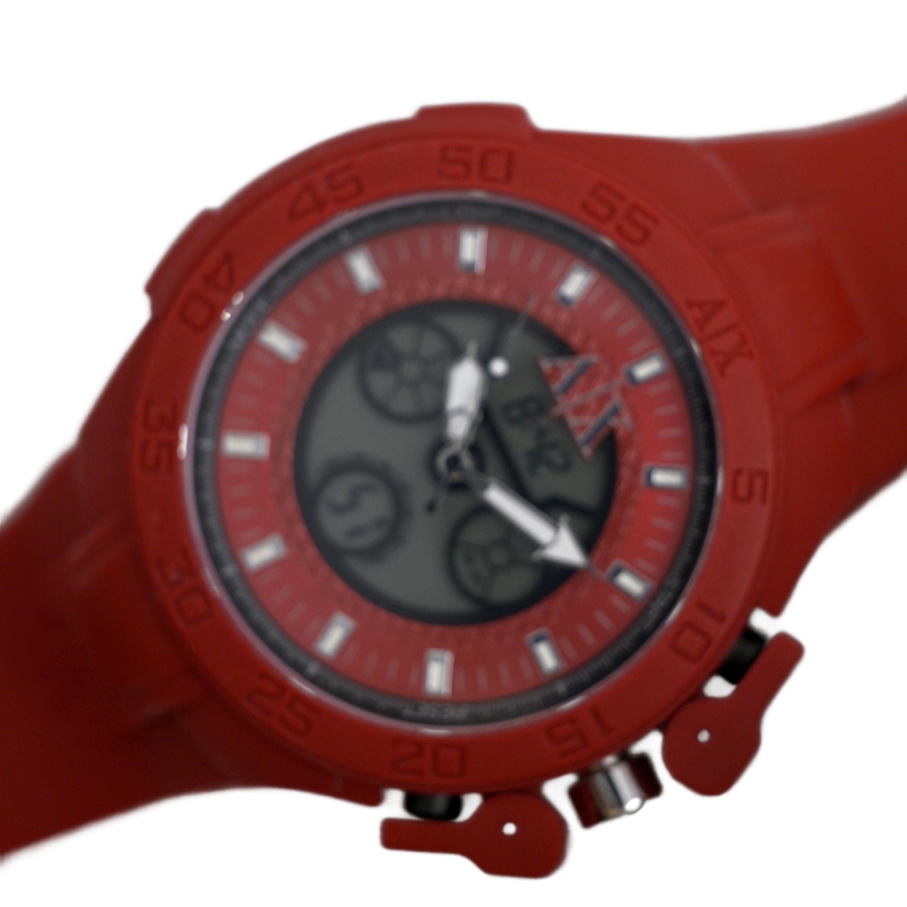 アルマーニ エクスチェンジ クロノグラフウォッチ 48mm レッドラバー
