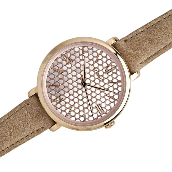 Rose Gold Fossil Watch with Suede band New Authentic Fossil Ashtyn Rose Gold Mop Pink Leather  main image 3