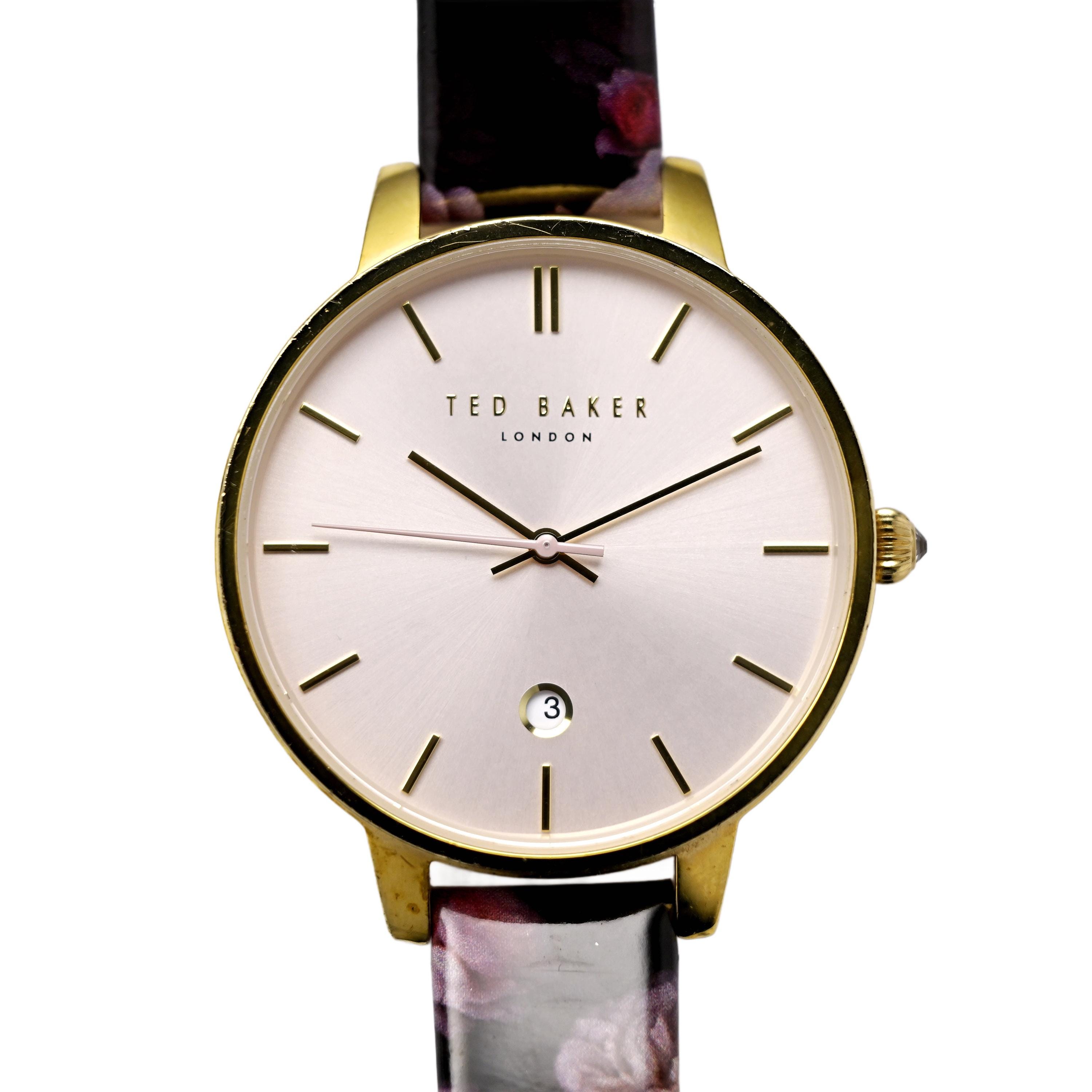 Ted Baker London Gold Case Pinkes Ziffernblatt Damenarmbanduhr TE15092001 Etsy