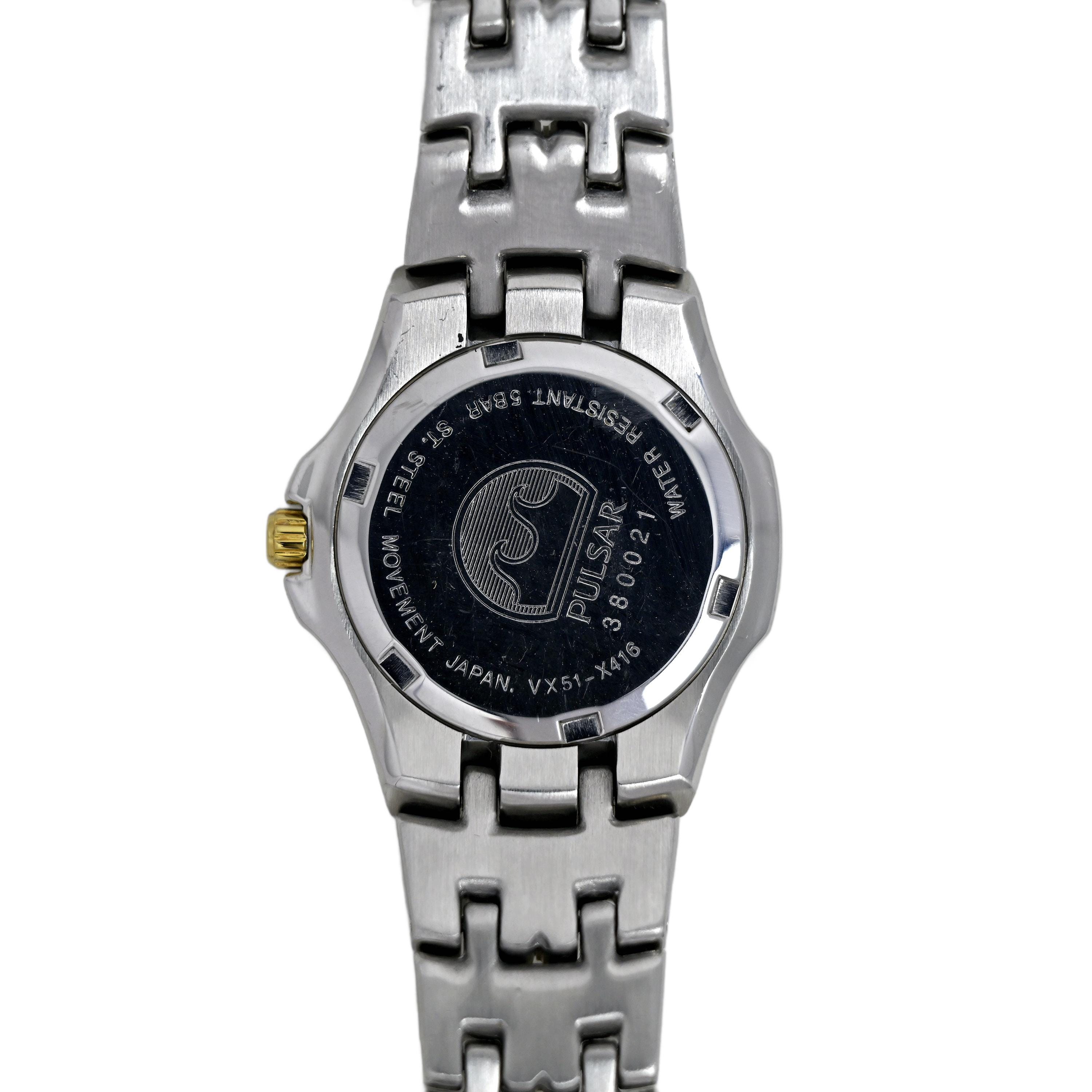 Pulsar Silver and White Crystal-Bezel Stainless Watch 50m Pulsar Ladies Diamond Bezel White Dial Wrist Watch 50m Water  main image 3