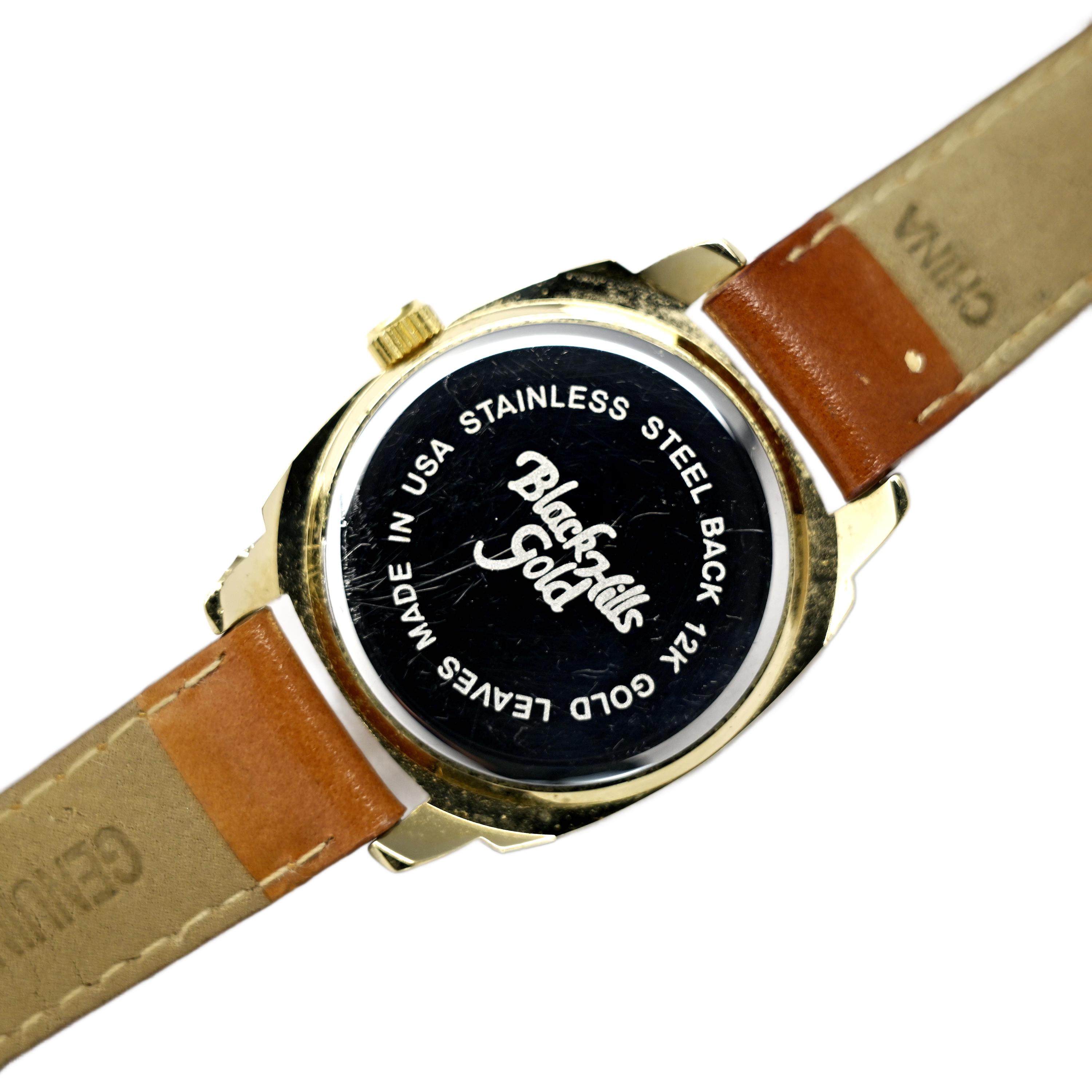 Black Hills Vintage 12k Gold Leaf Dial Diamond Bezel Wrist