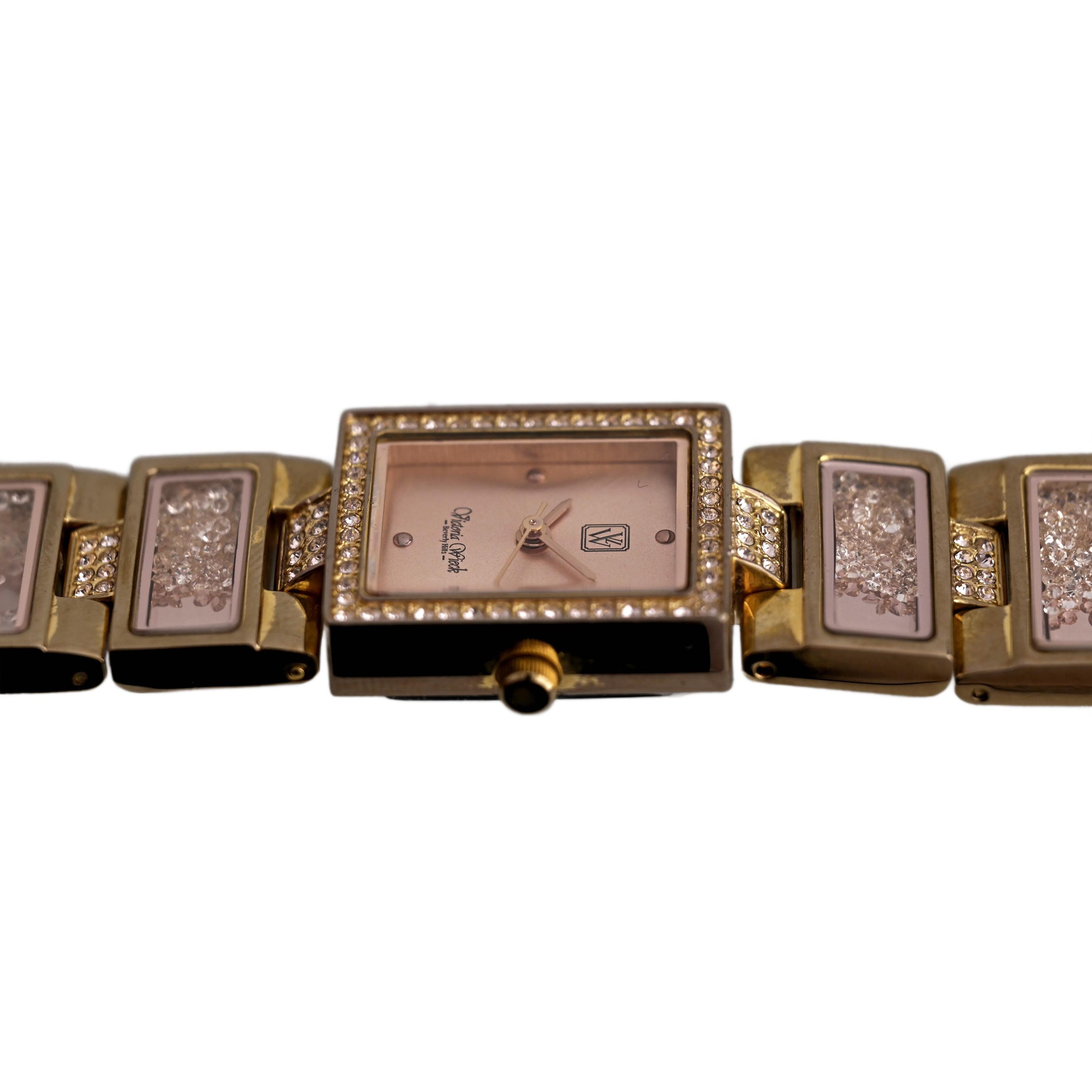 VICTORIA WIECK BEVERLY HILLS ROSE TONE WATCH NIB Victoria Wieck Beverly Hills Ladies Rose Gold Crystal Watch  main image 4