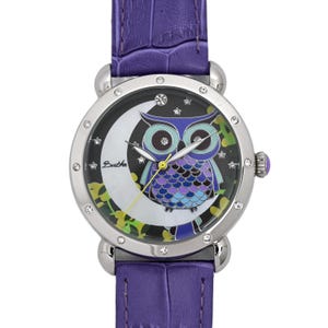 Bertha Ashley MOP Ladies Purple Owl Dial Wristwatch Bertha Ashley MOP Ladies Owl Watch 38mm - Etsy main image 2
