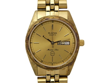 Bulova Men's Marine Star Gold Plated Vintage from 1992 Mint Condition