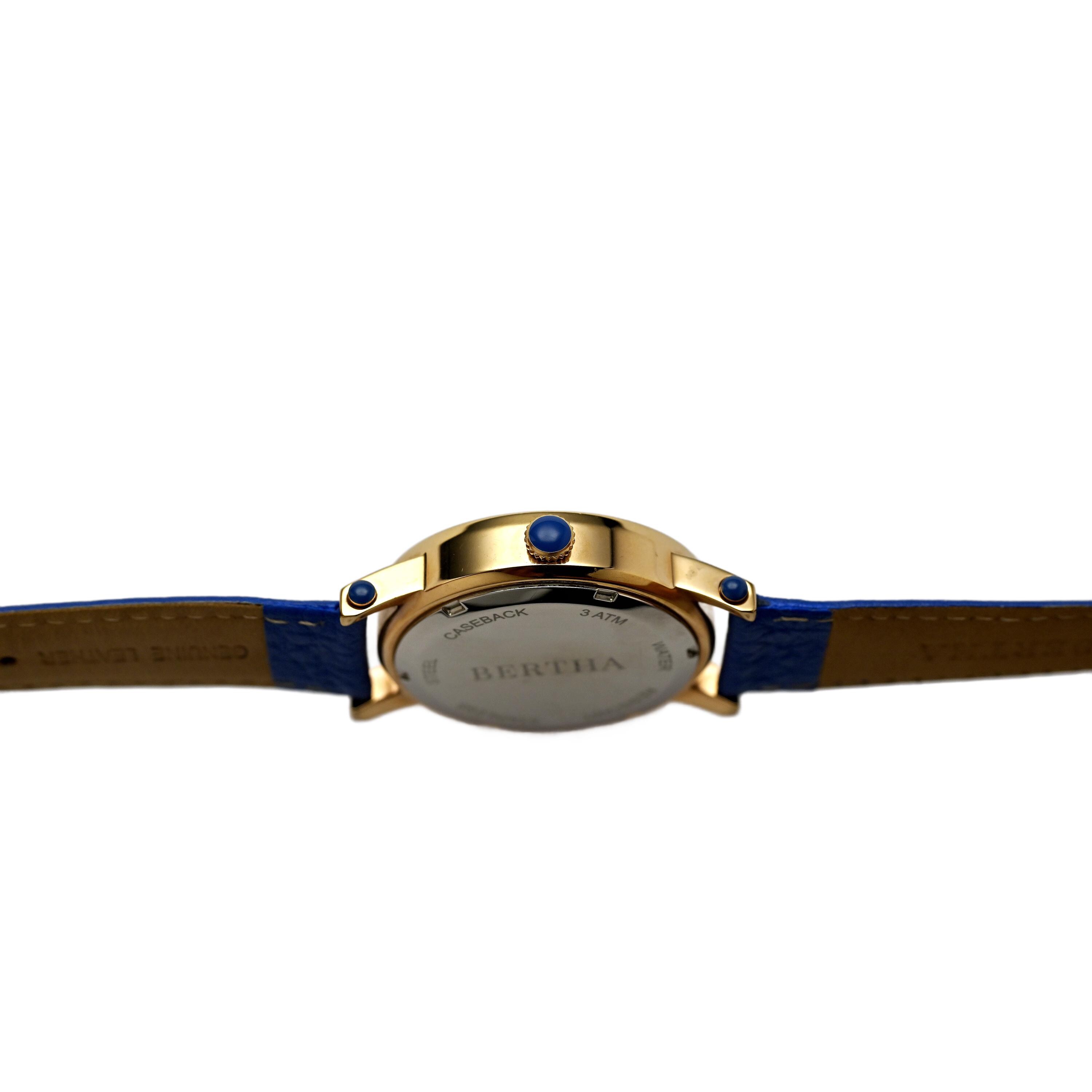 NEW Bertha Daphne Mother of Pearl Leather Strap Women’s Watch in box Bertha Gold Plated Mother of Pearl Wrist Watch 38mm Elephant  main image 4