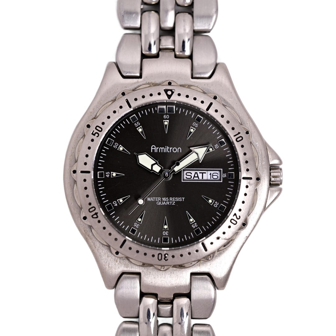 Armitron Reloj de buceo para hombre, esfera negra, pulsera de