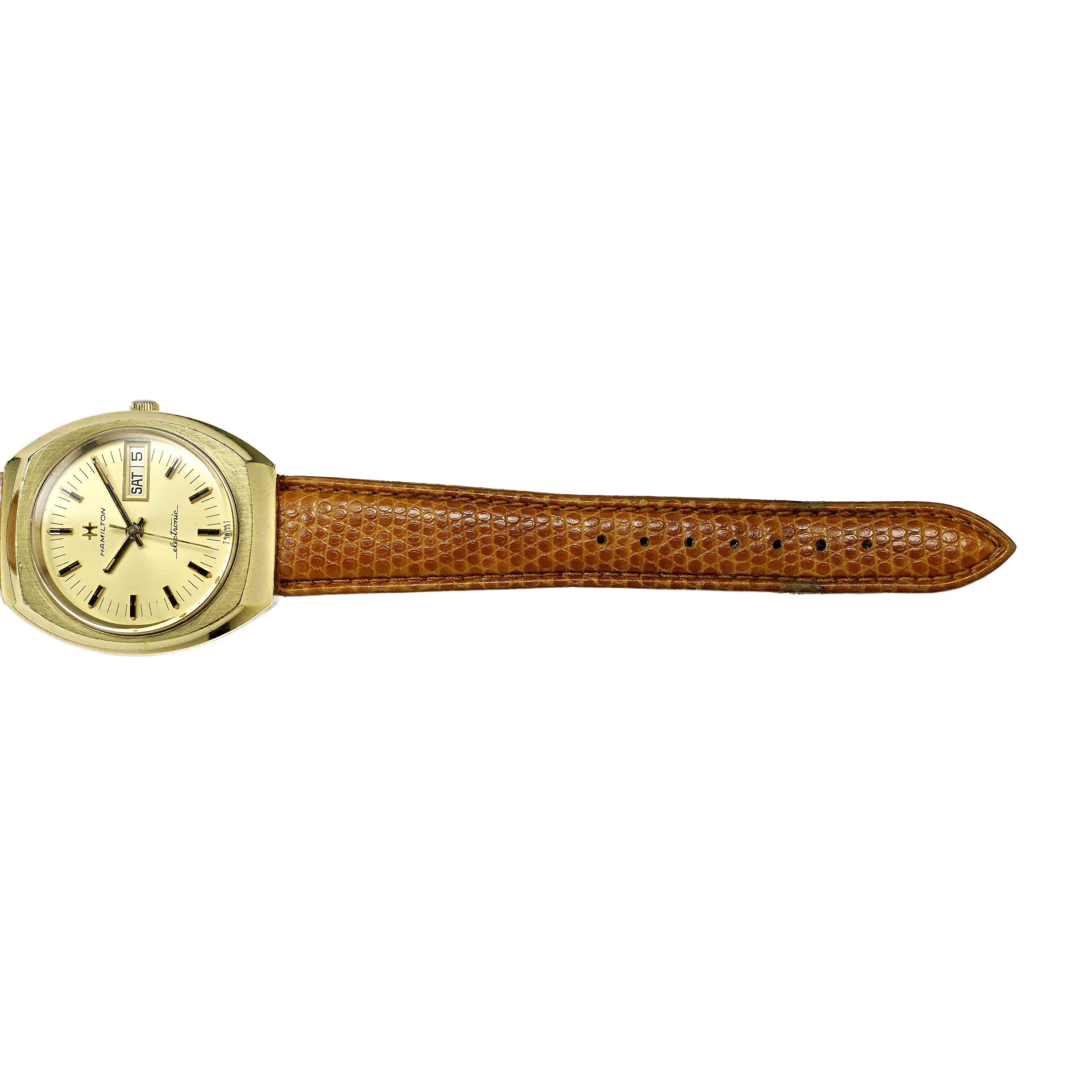Hamilton Electronic 14k Gold Electroplated 38mm Watch