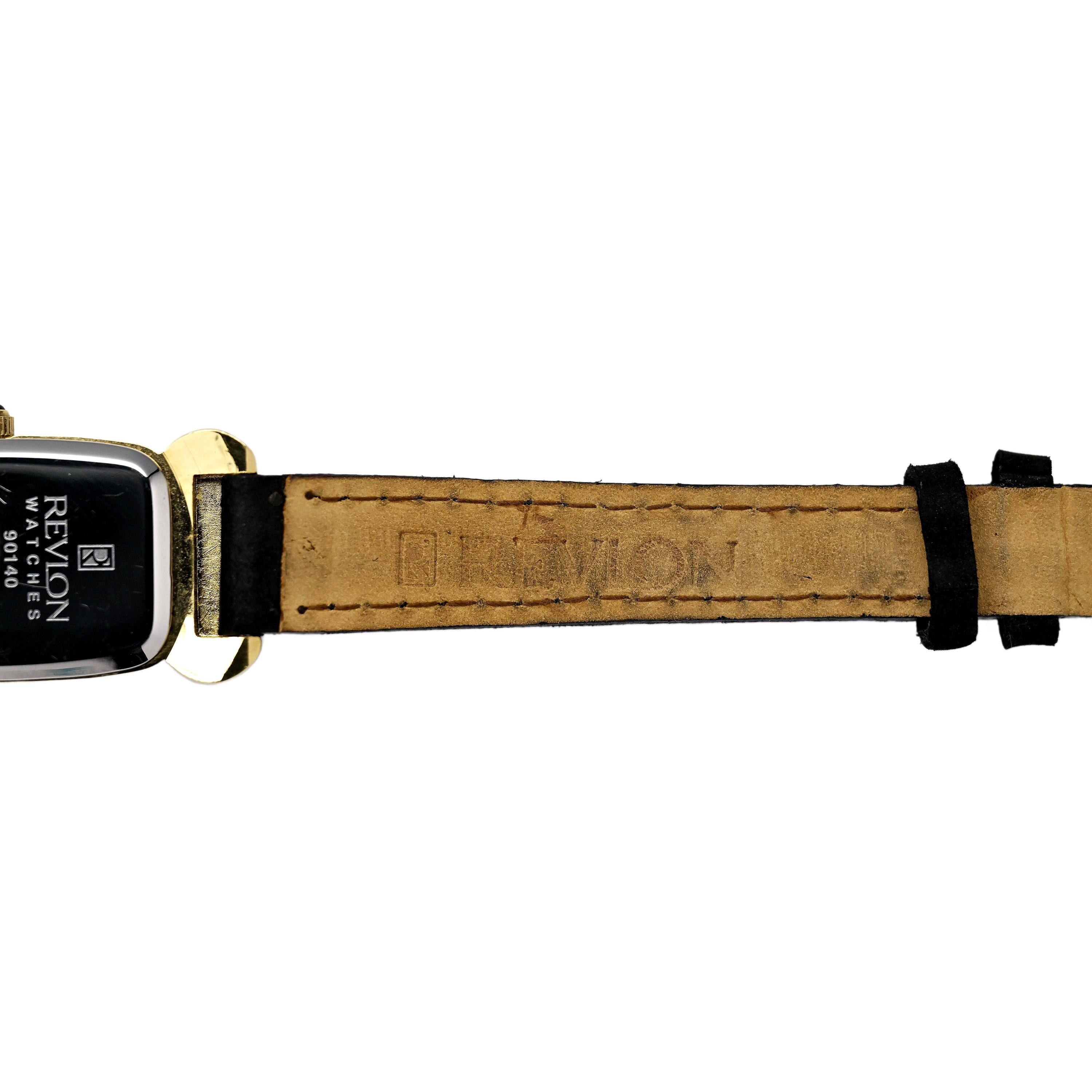 Revlon Vintage Gold Plated Tank Watch With Scroll Design - Etsy display picture 2