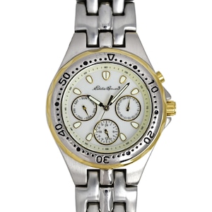 Eddie Bauer duikerpolshorloge voor heren, dag/datum licht volledig stalen armband 39 mm