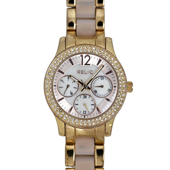Relic Ladies Day Date MOP Dial Rose Gold Case 34mm - Etsy display picture 3