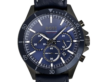 Boss Chronograph Black Case Blue Dial All Stainless Steel