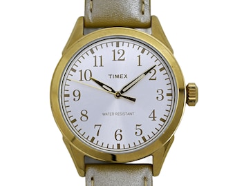 Timex Easy Reader Unisex guldpläterad vit Sunburst-urtavla Quartz-klocka