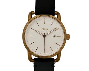 Fossil Ladies ES4335 The Commuter White Dial Ladies Sand Leather Watch