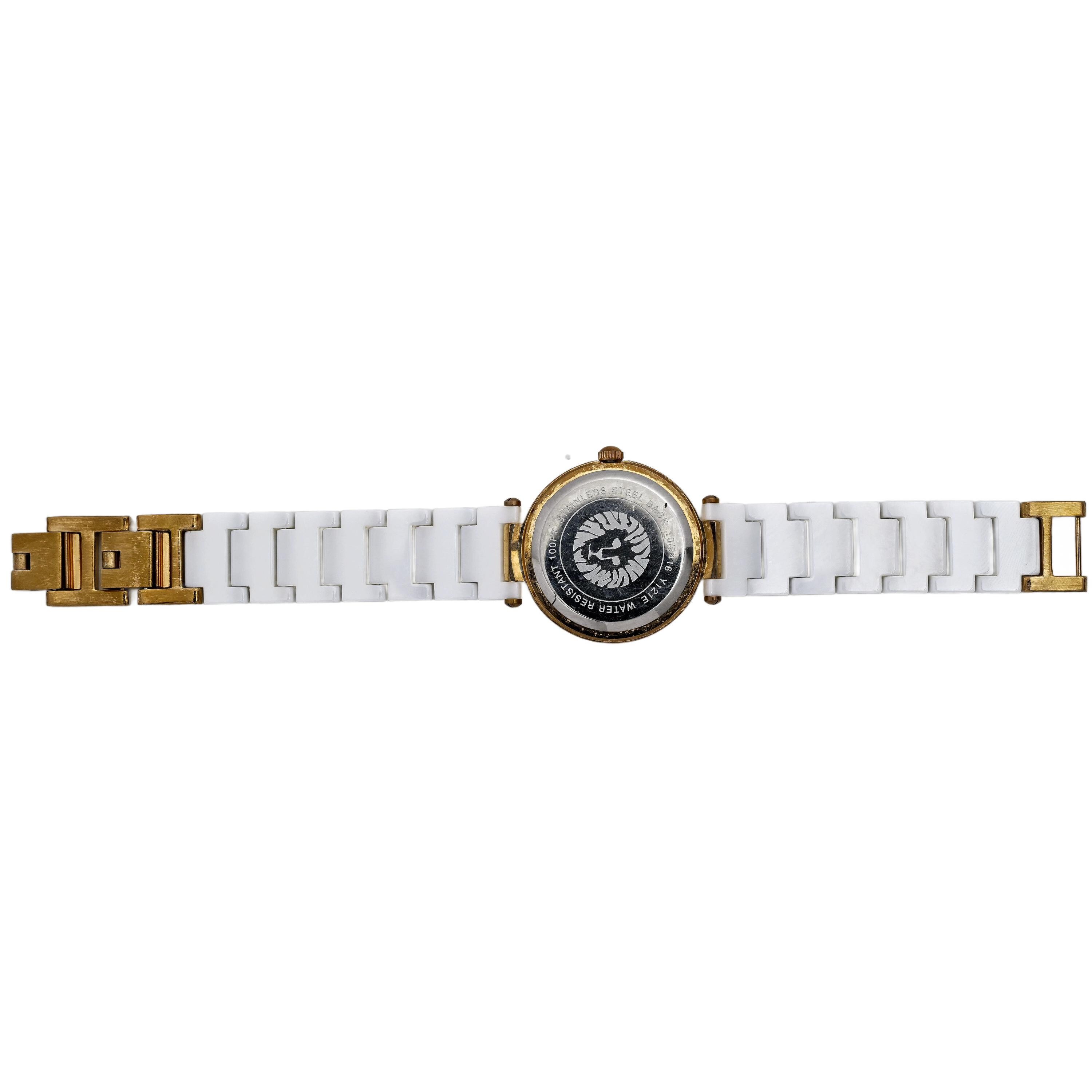 Anne Klein White & Gold Ceramic Watch With Diamond Anne Klein Diamond Accent Dial Rosetone White Ceramic Watch  main image 2