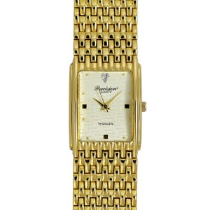Gruen Precision Quartz Gold Plated Men's Tank Style Wrist Watch