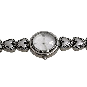 Disney Ladies Silver Watch White Dial Mickey Mouse Heart Link 5 5 inch Bracelet image 6