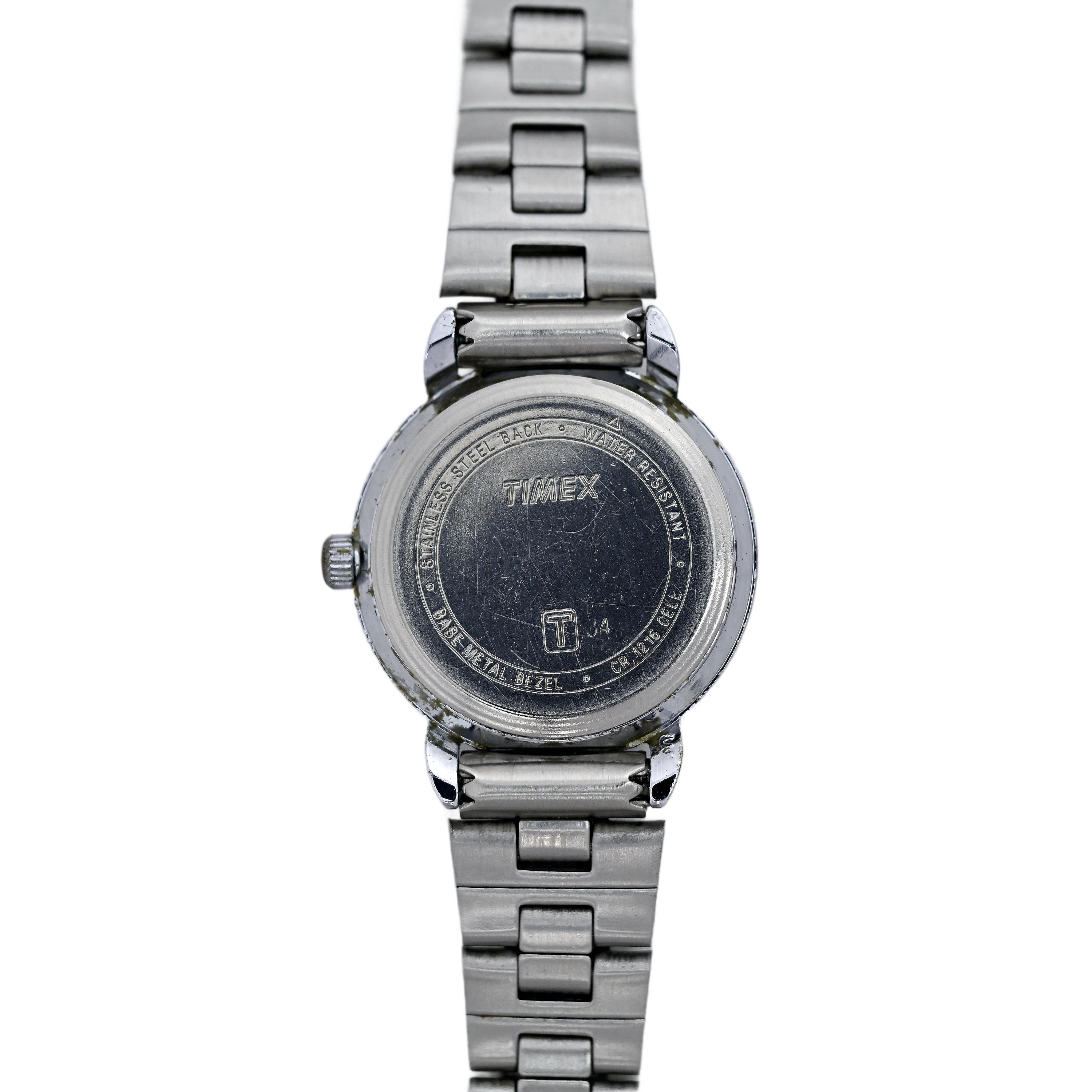Timex 1990's Vintage Ladies Black Dial Stainless Steel Bracelet - Etsy