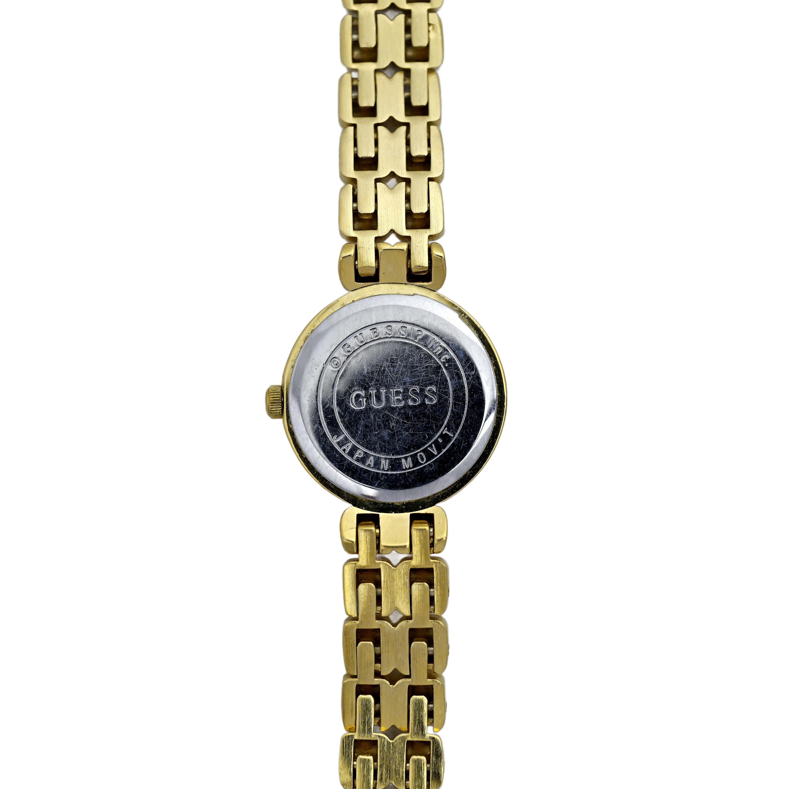 Vintage Guess Women\'s Gold and Black Watch Vintage 1990 Guess Inc. Quartz Watch With Black... | Depop main image 3