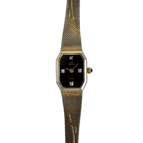 Jules Jurgensen Watch Women 30mm Gold Tone Day Date Black Leather New Battery Jules Jurgensen Watch Women 30mm Gold Tone Day Date Black  main image 3