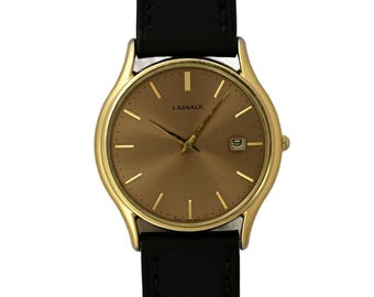 Seiko Lassale 1982 7N29-8A59 Vintage Dress Wrist Watch Salmon Dial