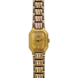 Seiko Vintage Vergoldete Quartz-Tank-Damenarmbanduhr V401-5250