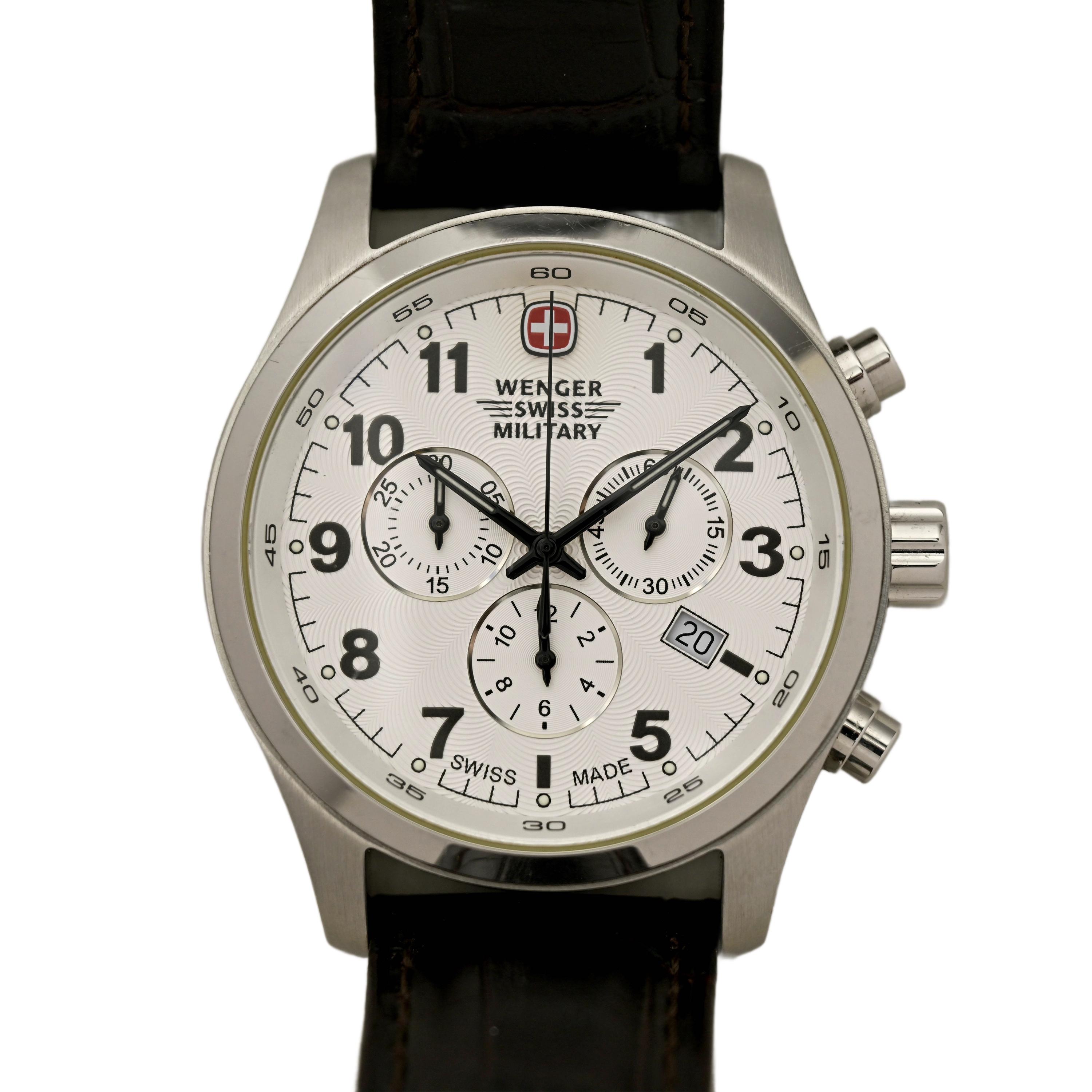 Wenger Swiss Military Men's Chronograph White Dial 7901X With Box