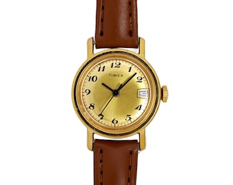 Timex 1970s Vintage Gold Plated Ladies Mechanical Watch Sunburst Dial For Repair