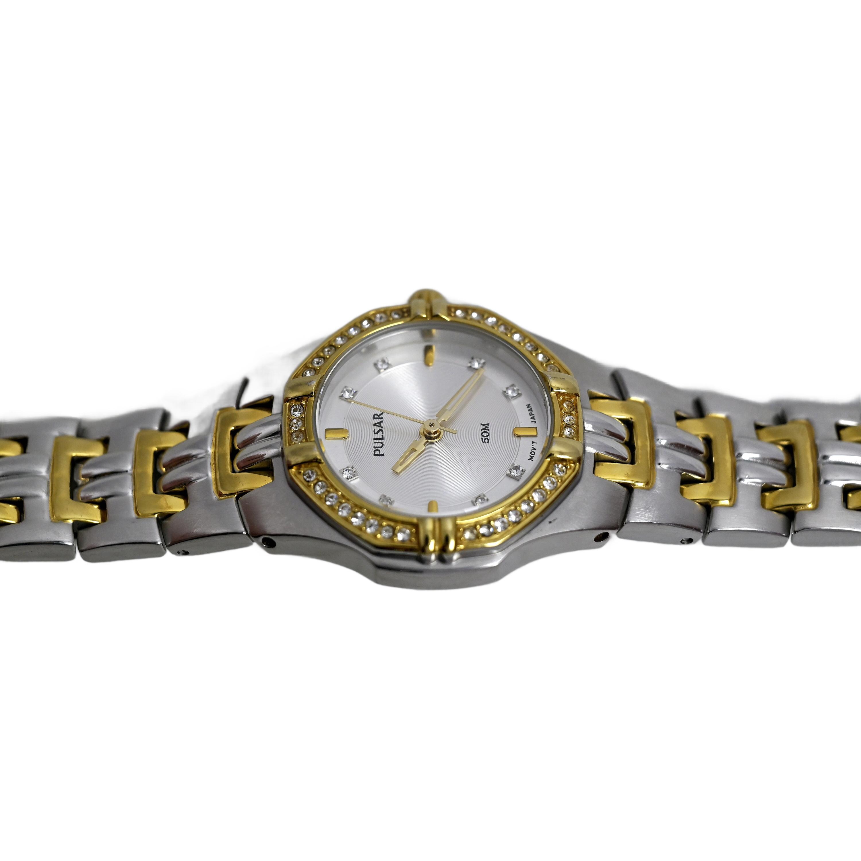 Pulsar Ladies Diamond Bezel White Dial Wrist Watch 50m Water  display picture 1
