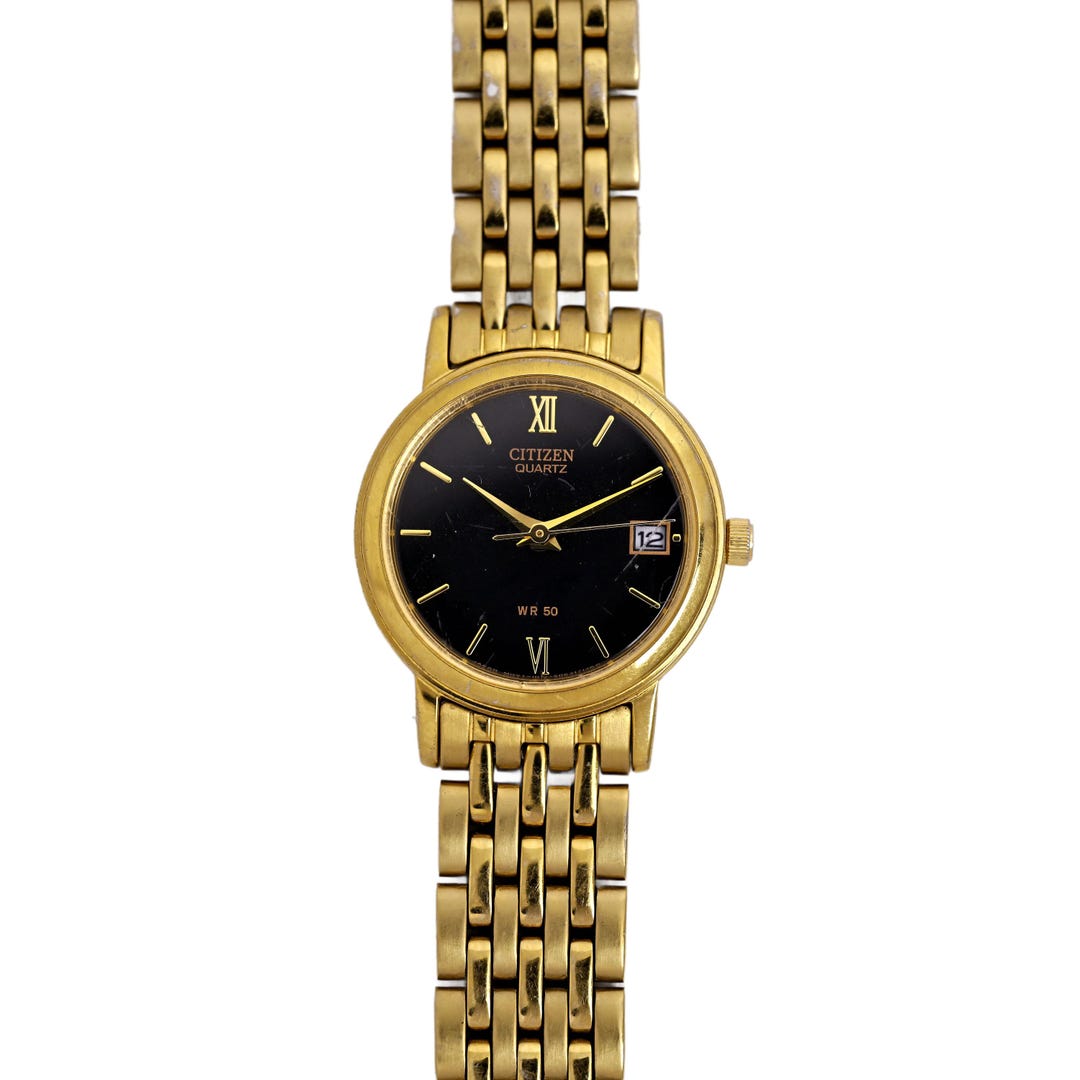 Citizen Gold watch with round, black face Men main image 3