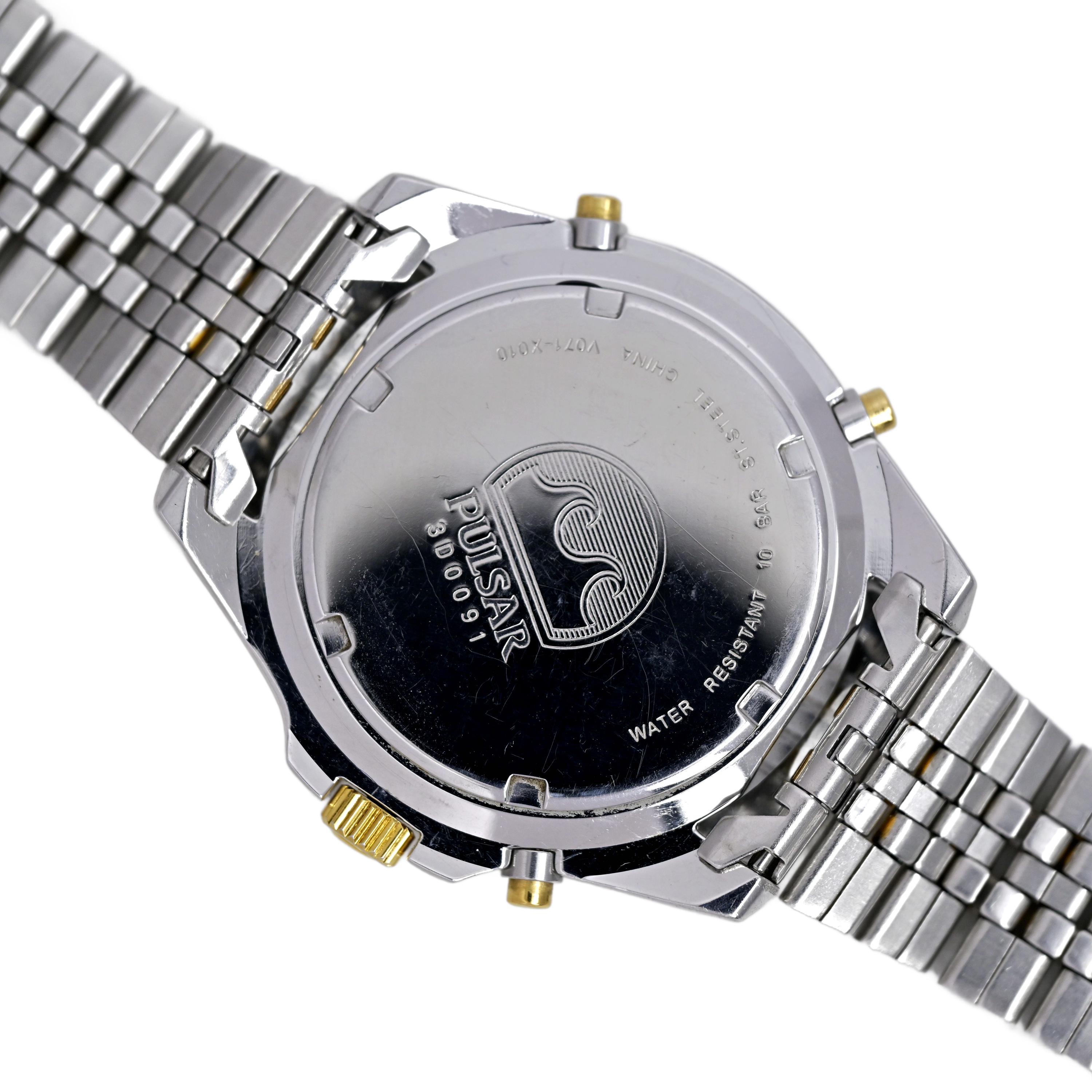 Seiko Pulsar 40mm 100M Analog Digital Pilot Diver Style V071