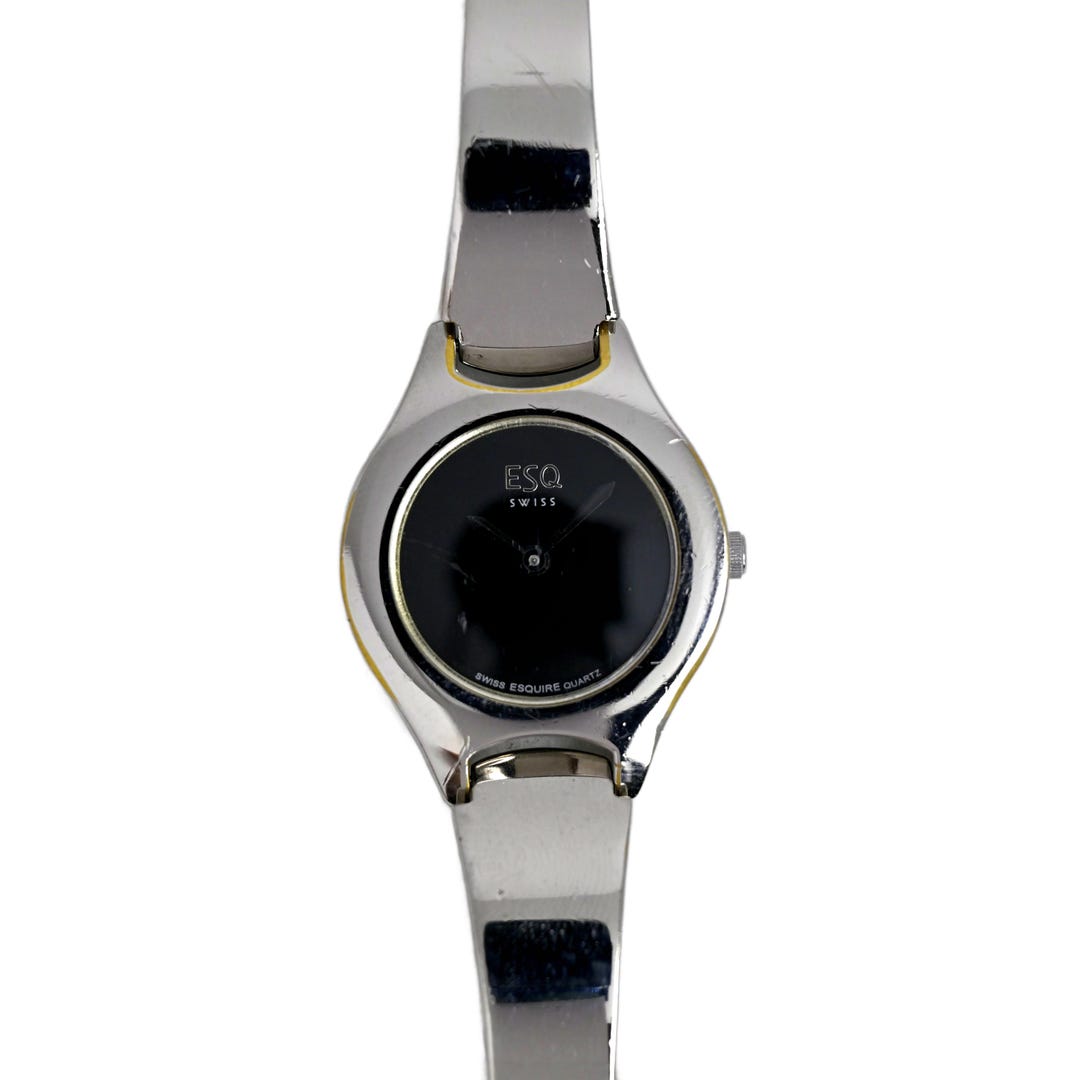 ESQ Movado Swiss Esquire Quartz Watch Black Dial Steel  display picture 2