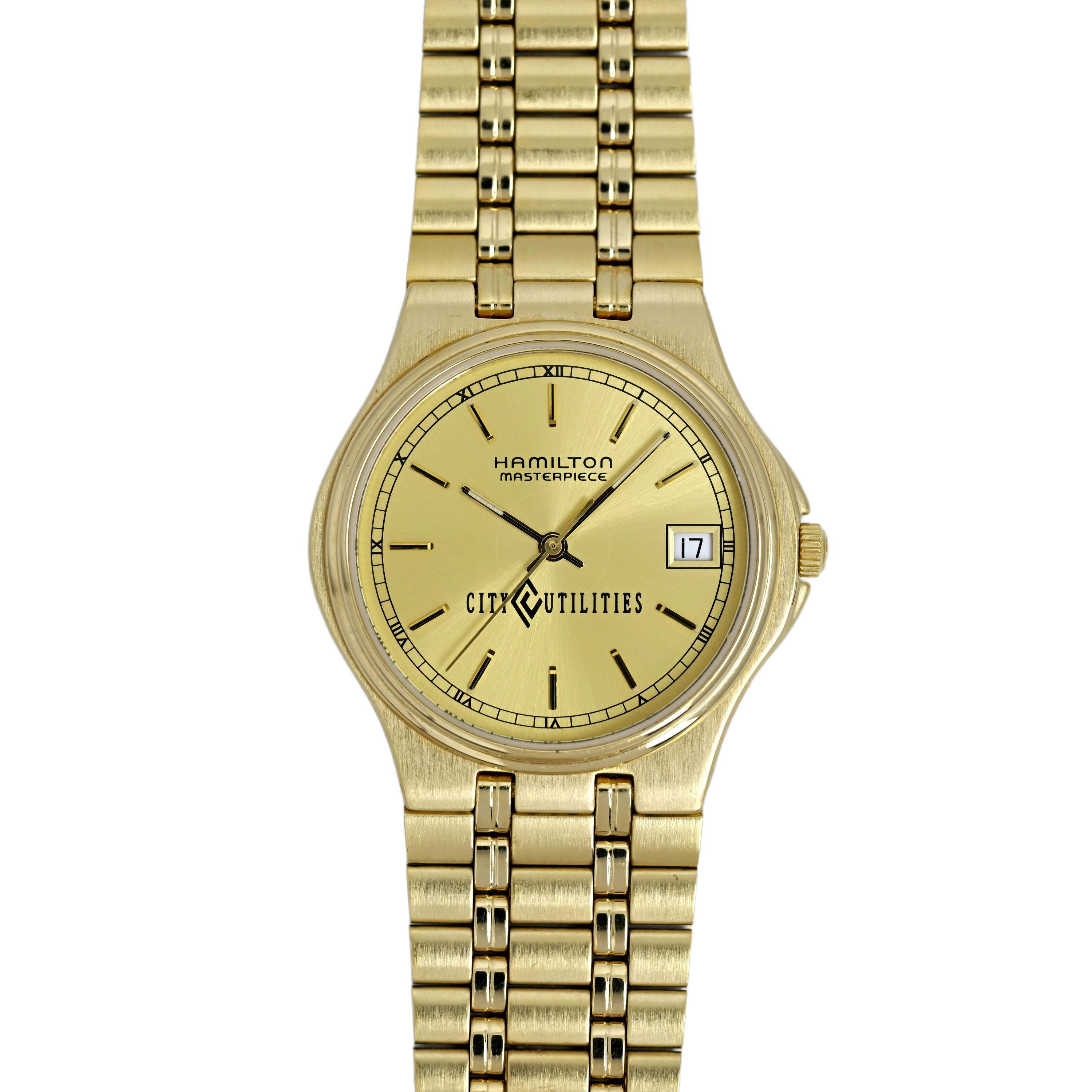 user_9b90b93a 【新品 未使用】HAMILTON Hamilton Masterpiece City Utilities Gold Plated Men's Watch