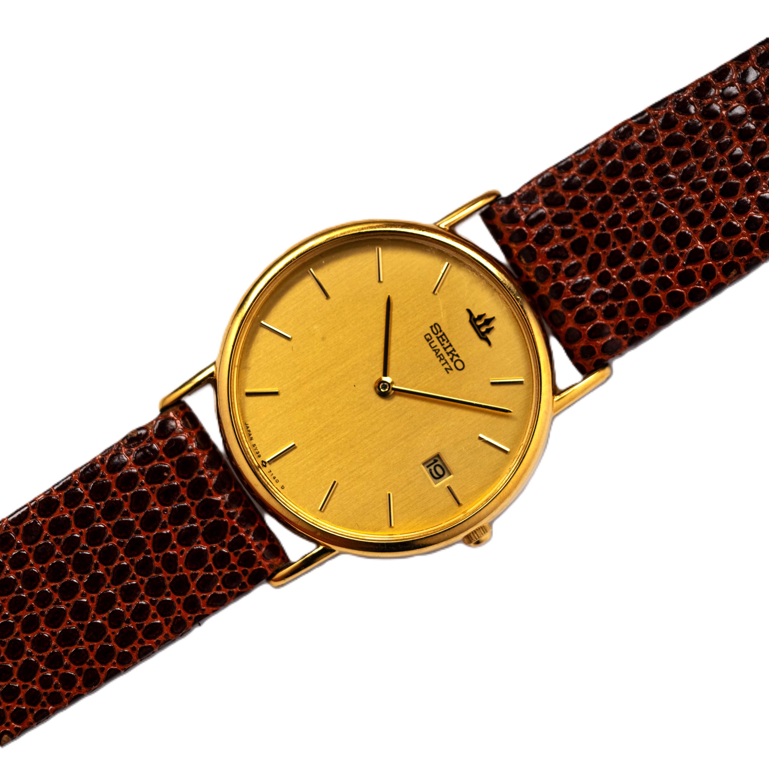 Seiko Vintage Gold Plated 1990's Wrist Watch 5Y39-7010 32mm Seiko Vintage Gold Plated 1990's Wrist Watch 5Y39-7010 32mm