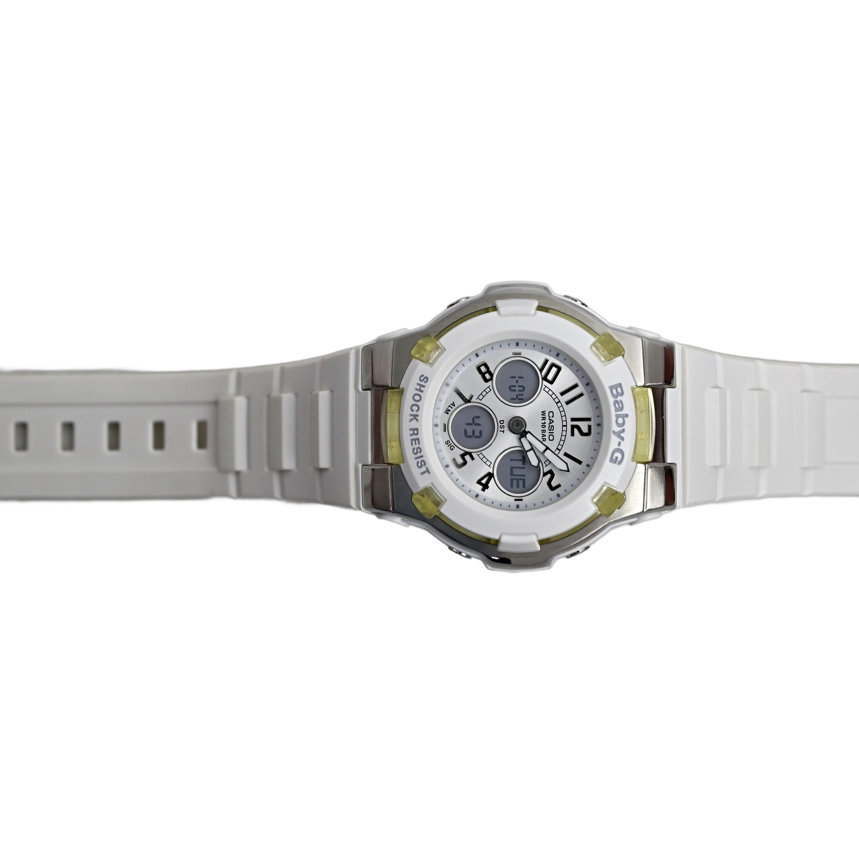 Casio Baby-G White and Silver Watch with Yellow Accents BGA-110 BA110-7A1 | Women main image 4