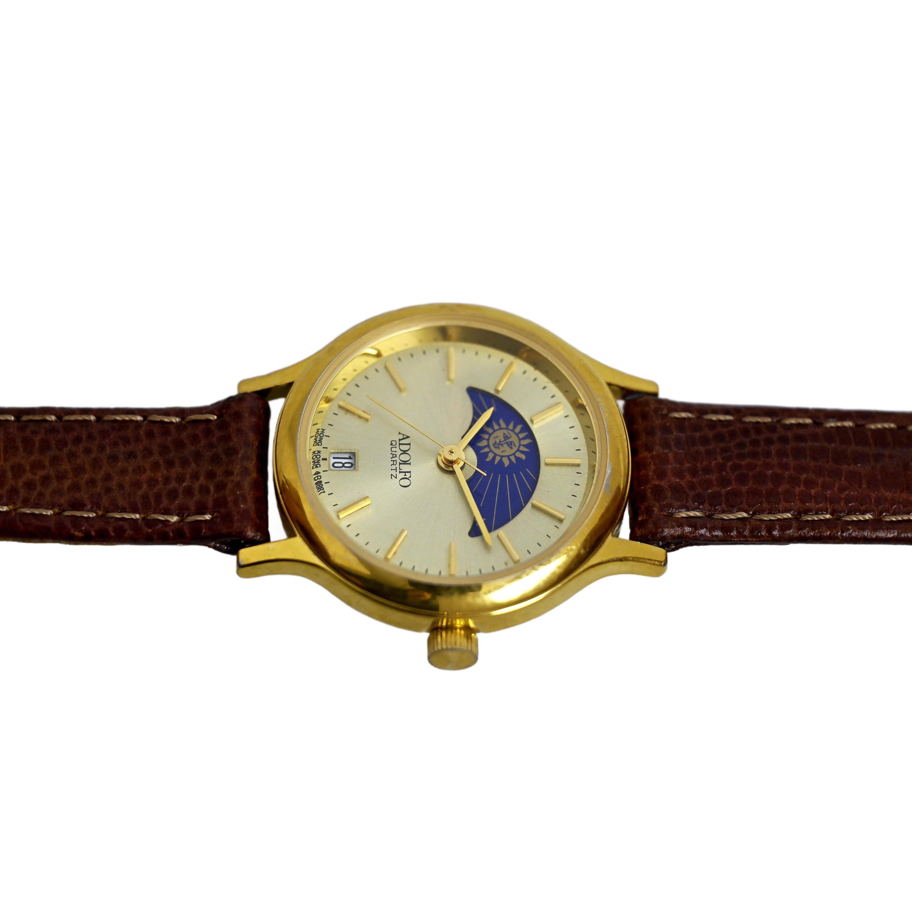 Adolfo Gemstone Quartz Ladies Moonphase Calendar Date Watch Adolfo Watch - Etsy main image 4