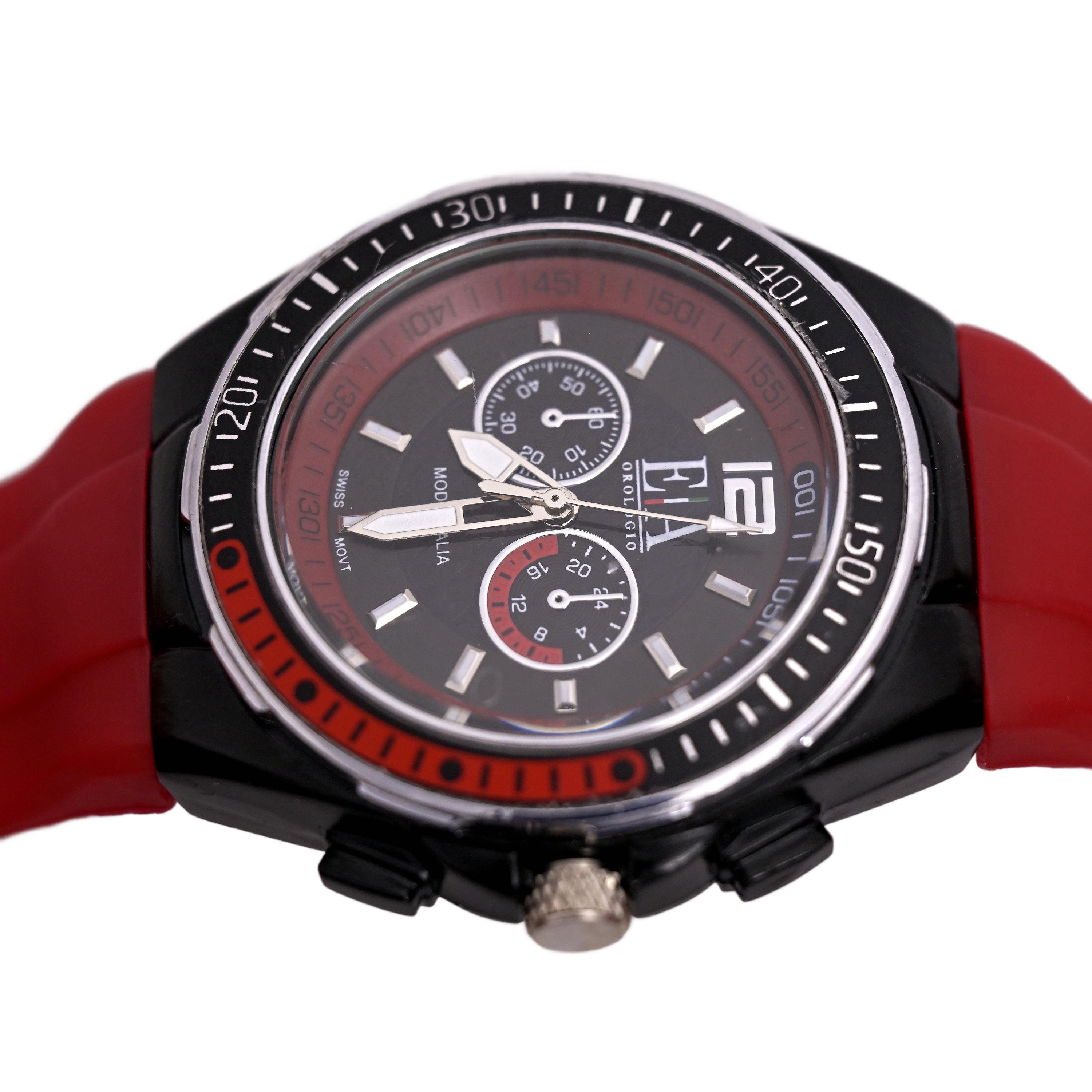 EA Orologio Moda Italia Fashion Watch Red 44mm - Etsy